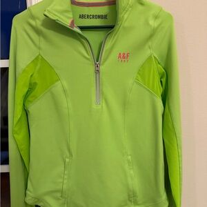 Abercrombie Lime Green Hoodie with Pink Trim